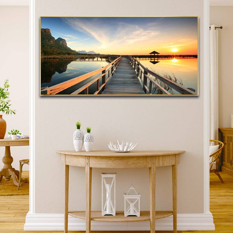 Sunset Serenity Bridge Canvas Art