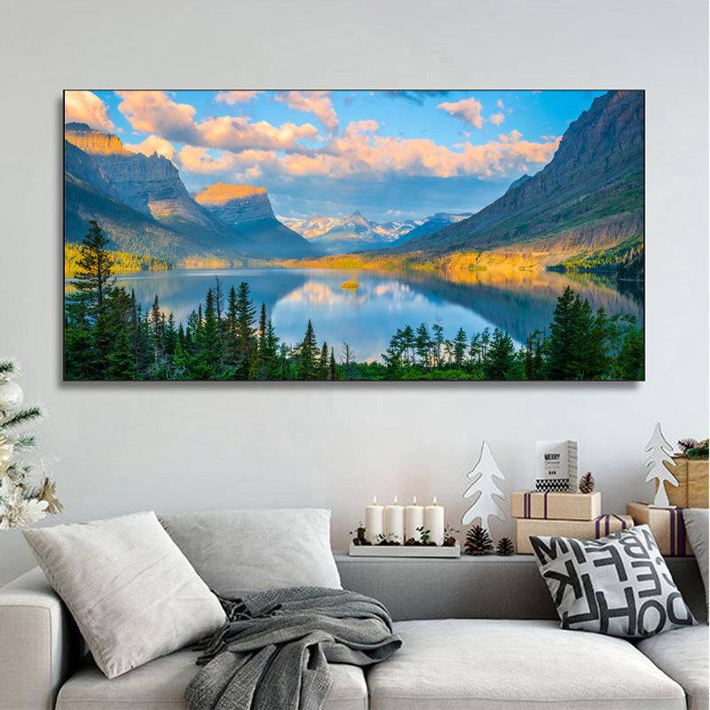 Tranquil Peaks - Lakeside Serenity Canvas Art