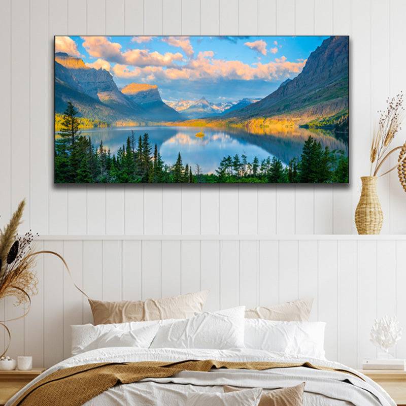 Tranquil Peaks - Lakeside Serenity Canvas Art