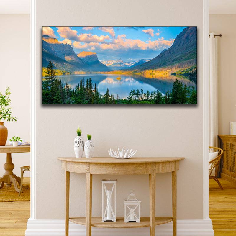 Tranquil Peaks - Lakeside Serenity Canvas Art