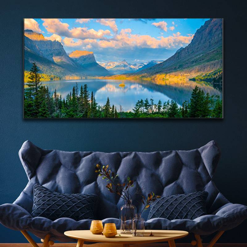 Tranquil Peaks - Lakeside Serenity Canvas Art