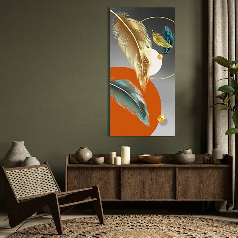 Abstract Nordic Feather Symphony Canvas Art