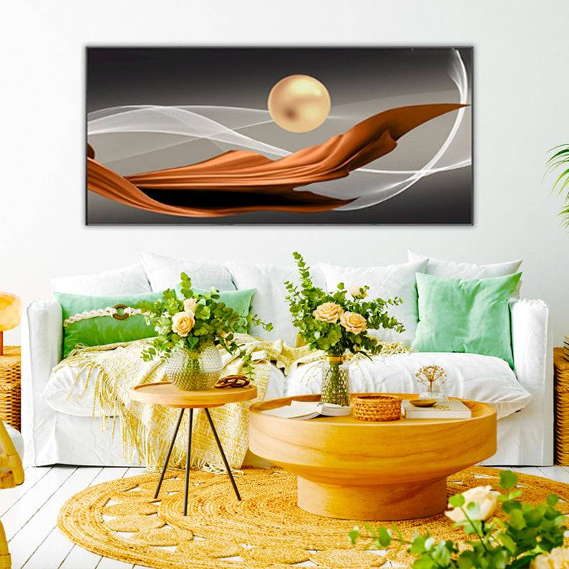 Ethereal Spiral Golden Sphere Elegance Canvas Art