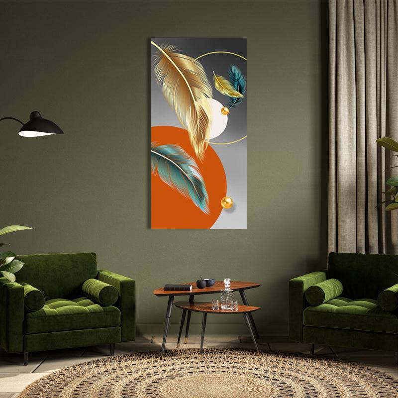 Abstract Nordic Feather Symphony Canvas Art