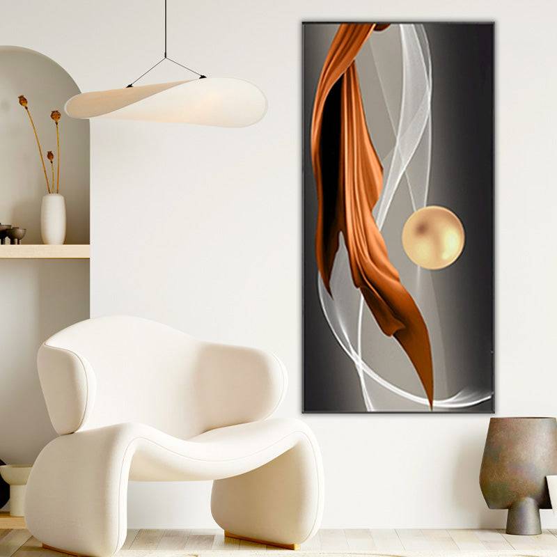 Ethereal Spiral Golden Sphere Elegance Canvas Art