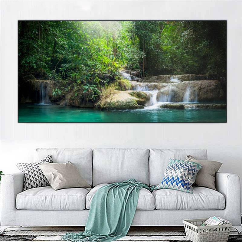 Woodland Ballet - Graceful Cascades and Plunge Pool Canvas Art