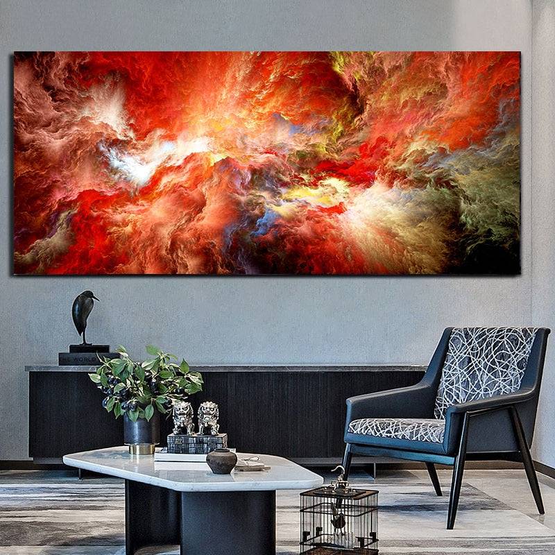 Crimson Spiral Nebula Canvas Art